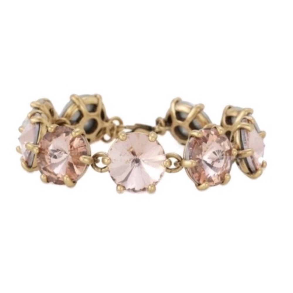 S & D Amelie Peach/Gold Rhinestone Bracelet